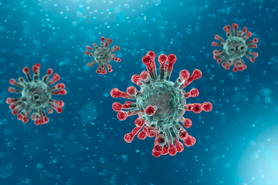 Grafische Darstellung von Corona-Viren.