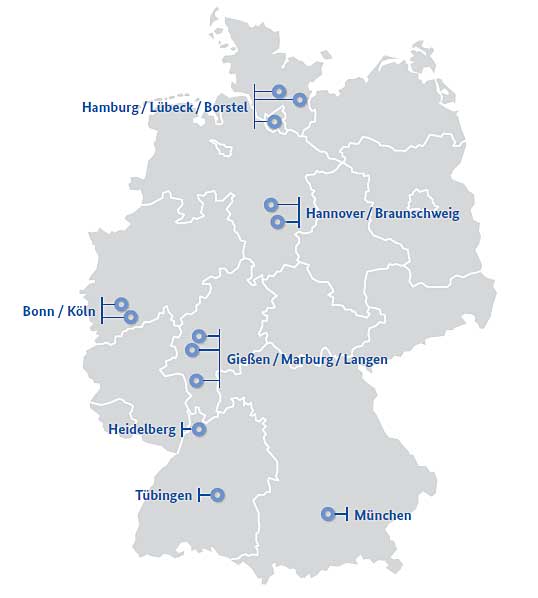 Das DZIF ist ein Zusammenschluss von mehr als 30 Forschungseinrichtungen an sieben Standorten, die über die ganze Bundesrepublik verteilt sind. 