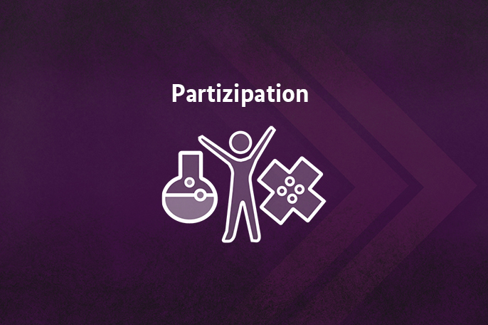 Grafik mit icon des Themengebietes "Partizipation"