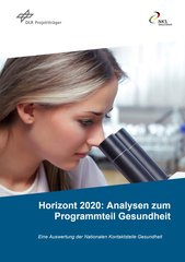 Titelbild der Broschüre "Horizont 2020: Analysen zum  Programmteil Gesundheit"