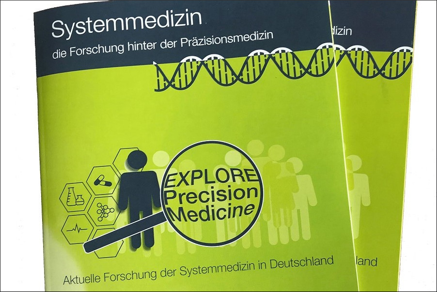Titelmotiv der Broschüre „Systemmedizin – die Forschung hinter der Präzisionsmedizin