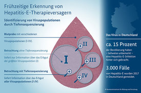 Die Infografik erklärt die Tiefensequenzierung einer Blutprobe.