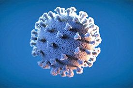 Künstlerische Darstellung des Coronavirus.