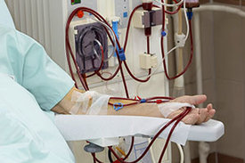 Blutreinigung in einem Dialysezentrum
