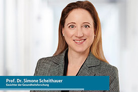 Porträt von Prof. Dr. Simone Scheithauer in der Reihe „Gesichter der Gesundheitsforschung“.